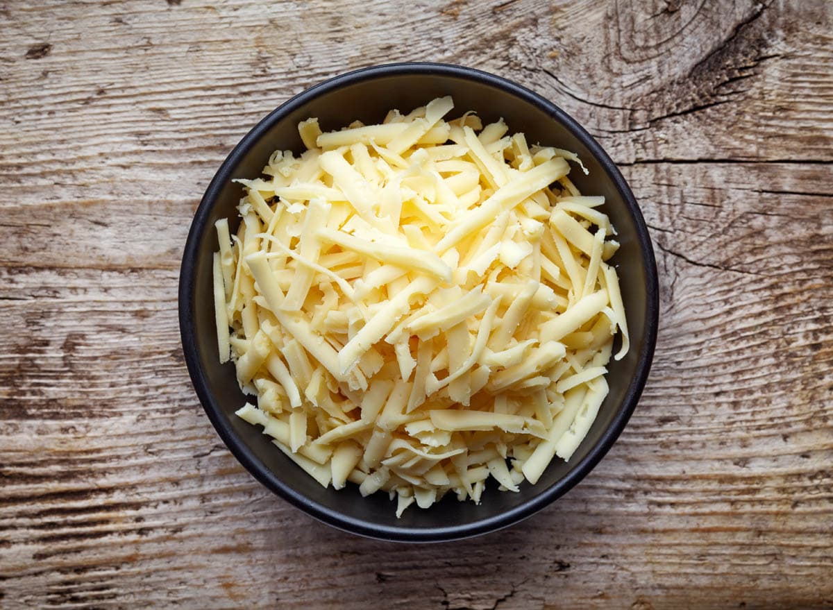 Grated cheddar cheese